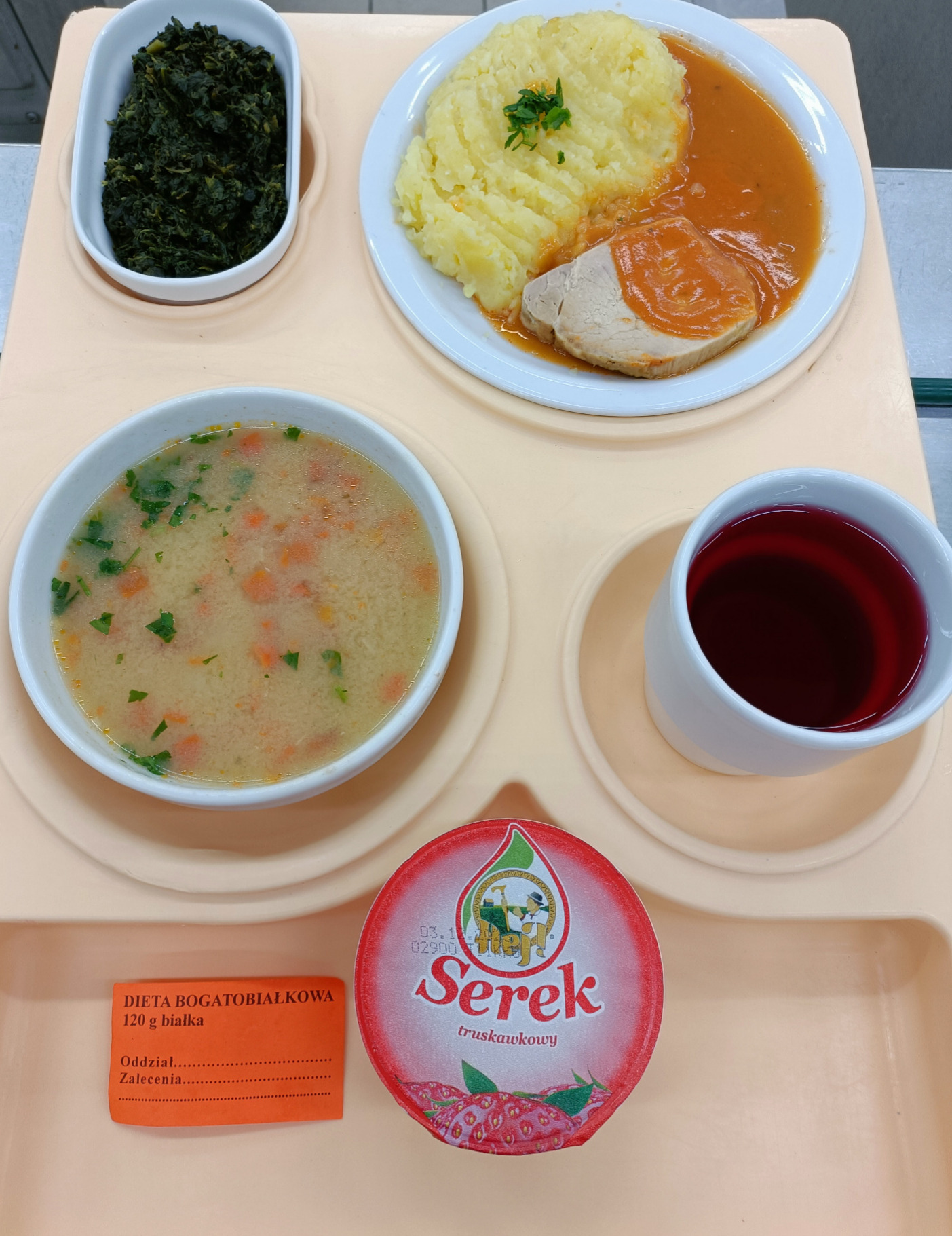 Posiłek na dzień 06.03.2025 roku - obiad dieta łatwostrawna bogatobiałkowa