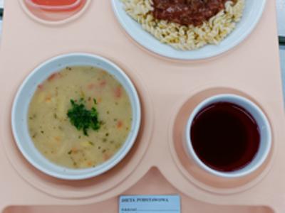 Posiłek na dzień 17.04.2025 roku - obiad dieta podstawowa