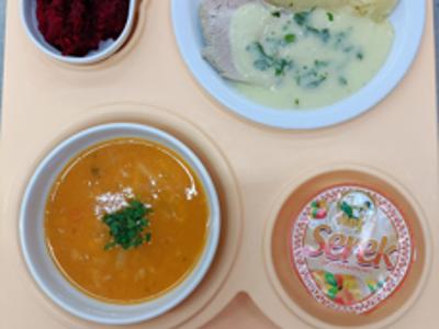 Posiłek na dzień 29.04.2025 roku - obiad dieta łatwostrawna bogatobiałkowa