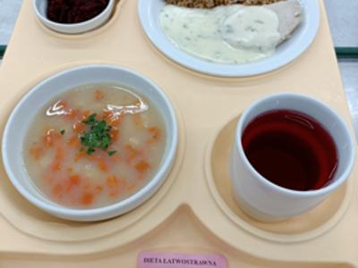 Posiłek na dzień 13..05.2025 roku - obiad dieta łatwostrawna.