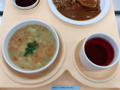 Posiłek na dzień 13.05.2025 roku - obiad dieta podstawowa.