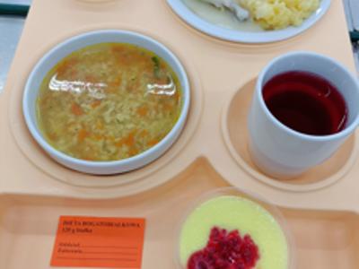 Posiłek na dzień 14.05.2025 roku - obiad dieta łatwostrawna bogatobiałkowa.