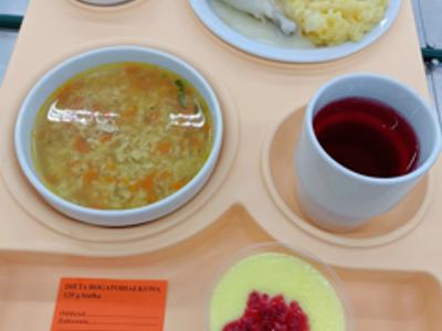 Posiłek na dzień 11.06.2025 roku - obiad dieta łatwostrawna bogatobiałkowa.