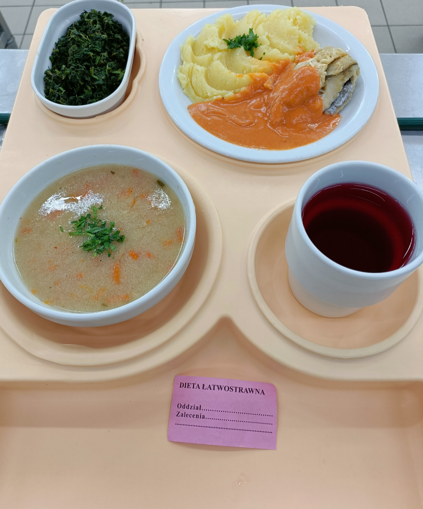 Posiłek na dzień 04.07.2025 roku - obiad dieta łatwostrawna.
