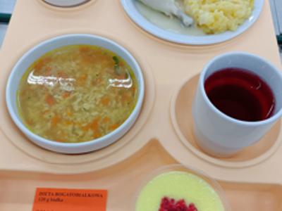 Posiłek na dzień 09.07.2025 roku - obiad dieta łatwostrawna bogatobiałkowa.