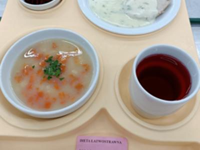 Posiłek na dzień  05.08.2025 roku - obiad dieta łatwostrawna.