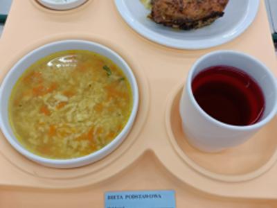 Posiłek na dzień 06.08.2025 roku - obiad dieta podstawowa.