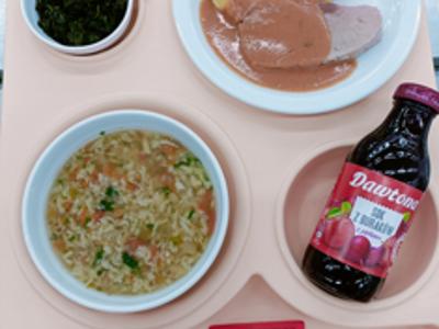 Posiłek na dzień 12.08.2025 roku - obiad dieta cukrzycowa, dieta z ograniczeniem łatwo przyswajalnych węglowodanów.