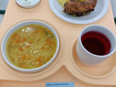 Posiłek na dzień 01.10.2025 roku - obiad dieta podstawowa.
