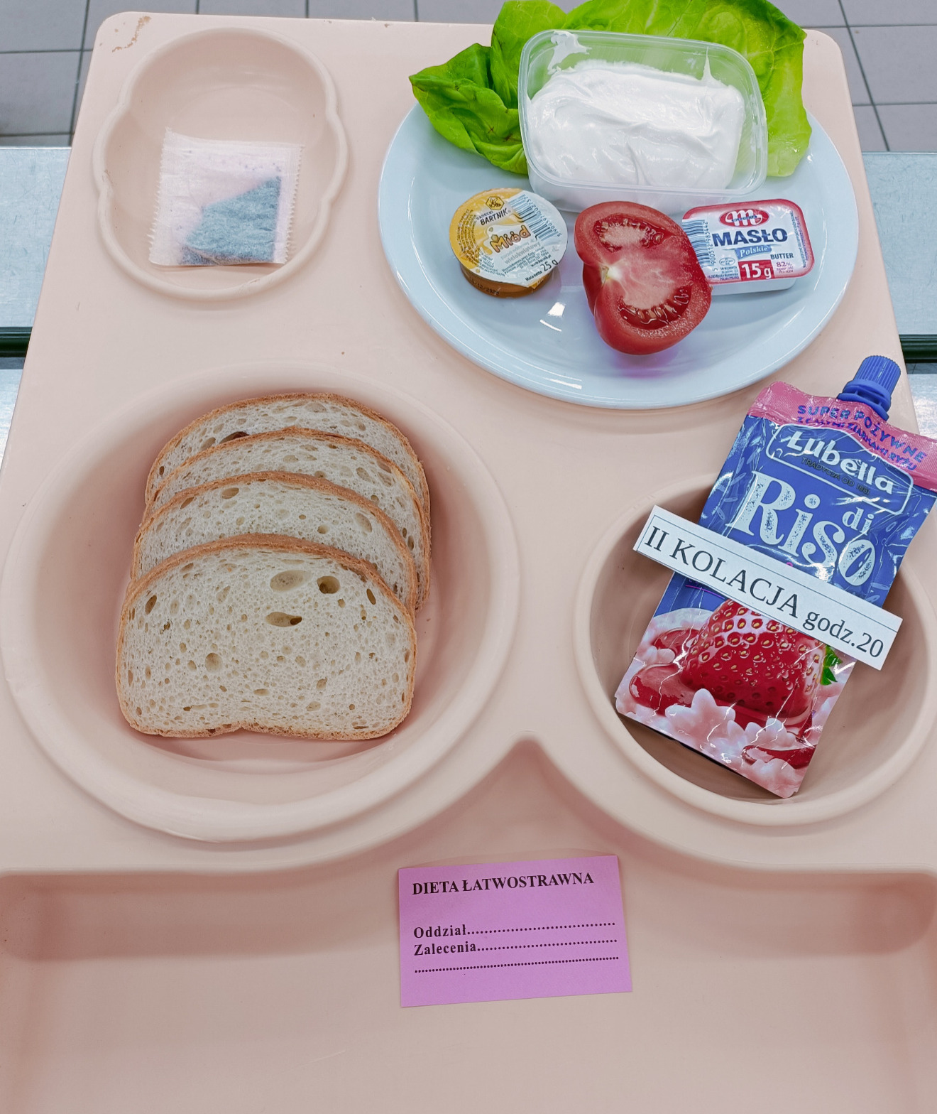 Posiłek na dzień 31.10.2025 roku - kolacja dieta łatwostrawna.