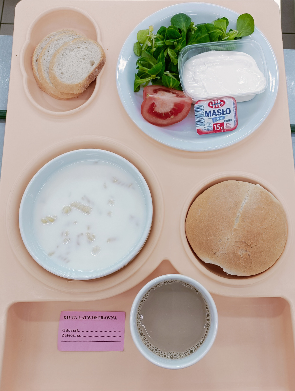 Posiłek na dzień 14.11.2025 roku - śniadanie dieta łatwostrawna.