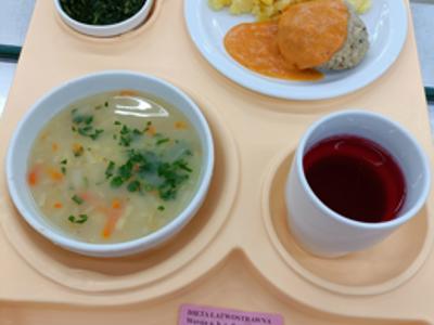 Posiłek na dzień 18.11.2025 roku - obiad dieta łatwostrawna.