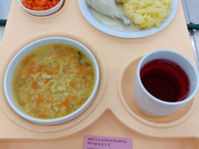 Posiłek na dzień 26.11.2025 roku -  obiad dieta łatwostrawna.