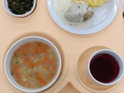 Posiłek na dzień 16.12.2025 roku - obiad dieta łatwostrawna bogatobiałkowa.