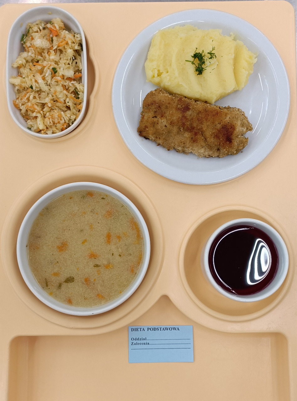 Posiłek na dzień 19.12.2025 roku - obiad dieta podstawowa.
