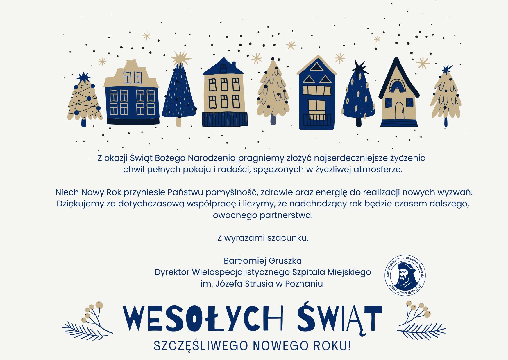 kartka z życzeniami świątecznymi 