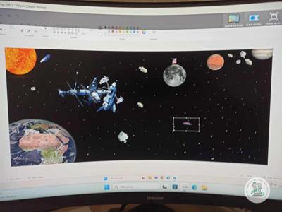 Projektowanie kosmosu na zajęciach z projektowania graficznego.