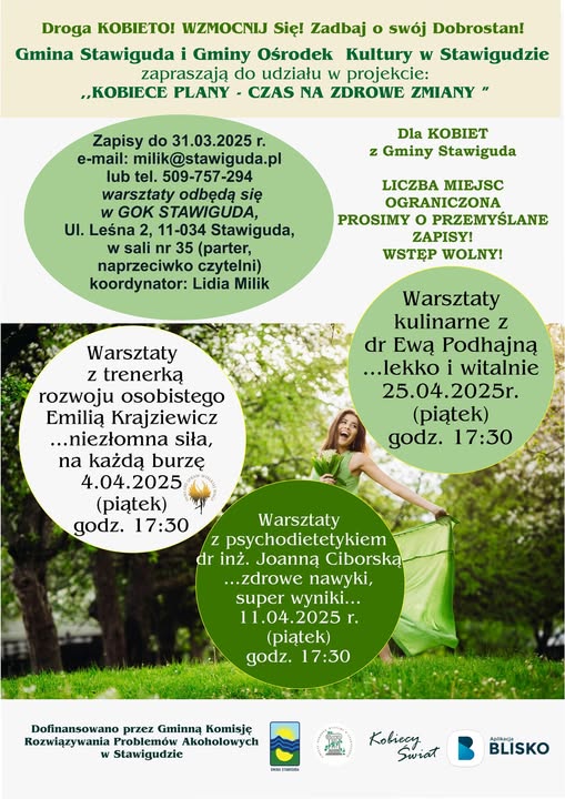Plakat projektu Kobiece plany, czas na zdrowe zmiany