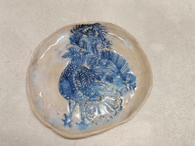 talerz ceramiczny z kogucikiem
