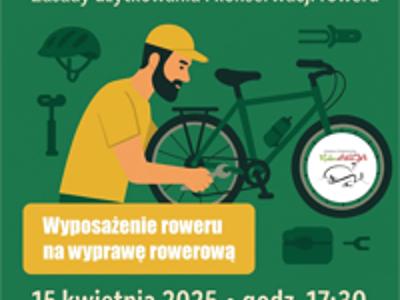 Plakat z opisem spotkania i warsztatu rowerowego 2025 r.
