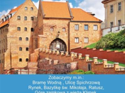 Plakat na zapisy na wycieczkę do Grudziądza dla seniorów