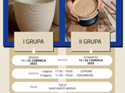 Zapraszamy na 🏺WARSZTATY CERAMICZNE w Gminnym Ośrodku Kultury w Stawigudzie/ czerwiec 2025