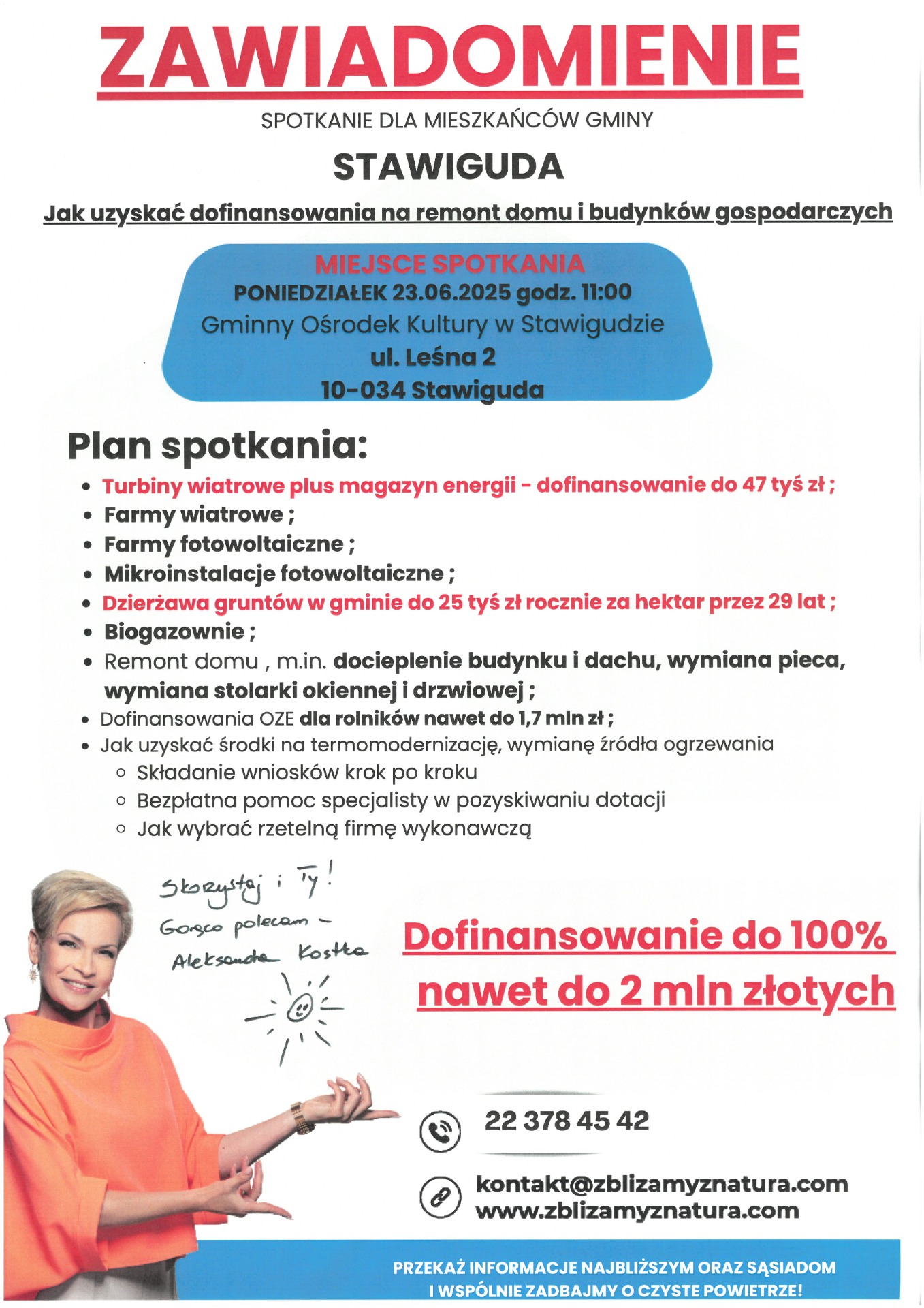 Spotkanie dla mieszkańców gminy ws. projektu Moje Dotacje i Środowisko