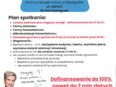 Spotkanie dla mieszkańców gminy ws. projektu Moje Dotacje i Środowisko