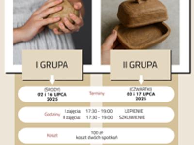 WARSZTATY CERAMICZNE w Gminnym Ośrodku Kultury w Stawigudzie/ lipiec 2025