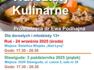 Zapisy na warsztaty kulinarne w Rusi i w Stawigudzie