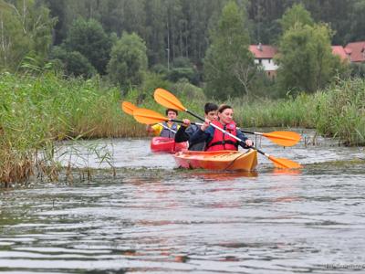 Spływ kajakowy realizowany w ramach RekreAKCJI rzeką Łyną/ 07.09.2025