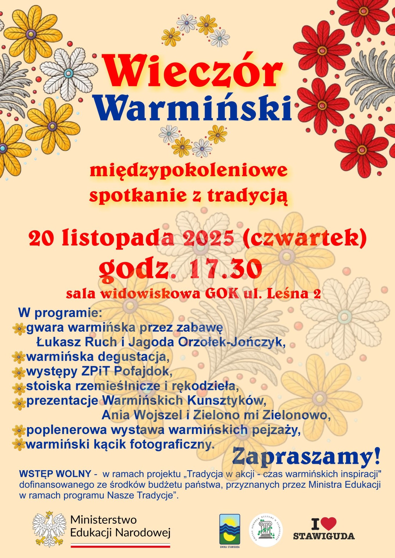 WIECZÓR WARMIŃSKI - międzypokoleniowe spotkanie z tradycją w Stawigudzie