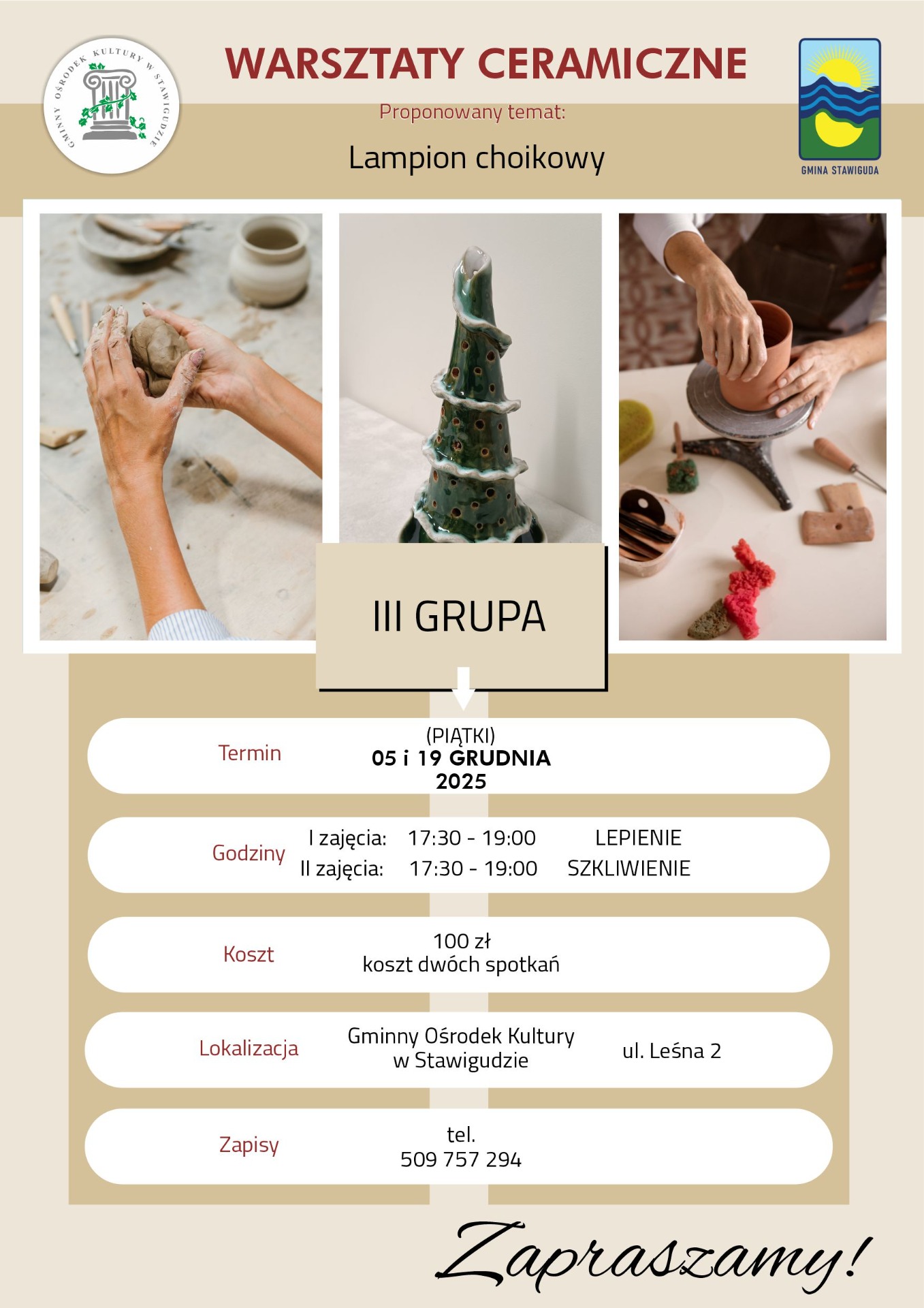 Warsztaty ceramiczne/3 grupa grudzień