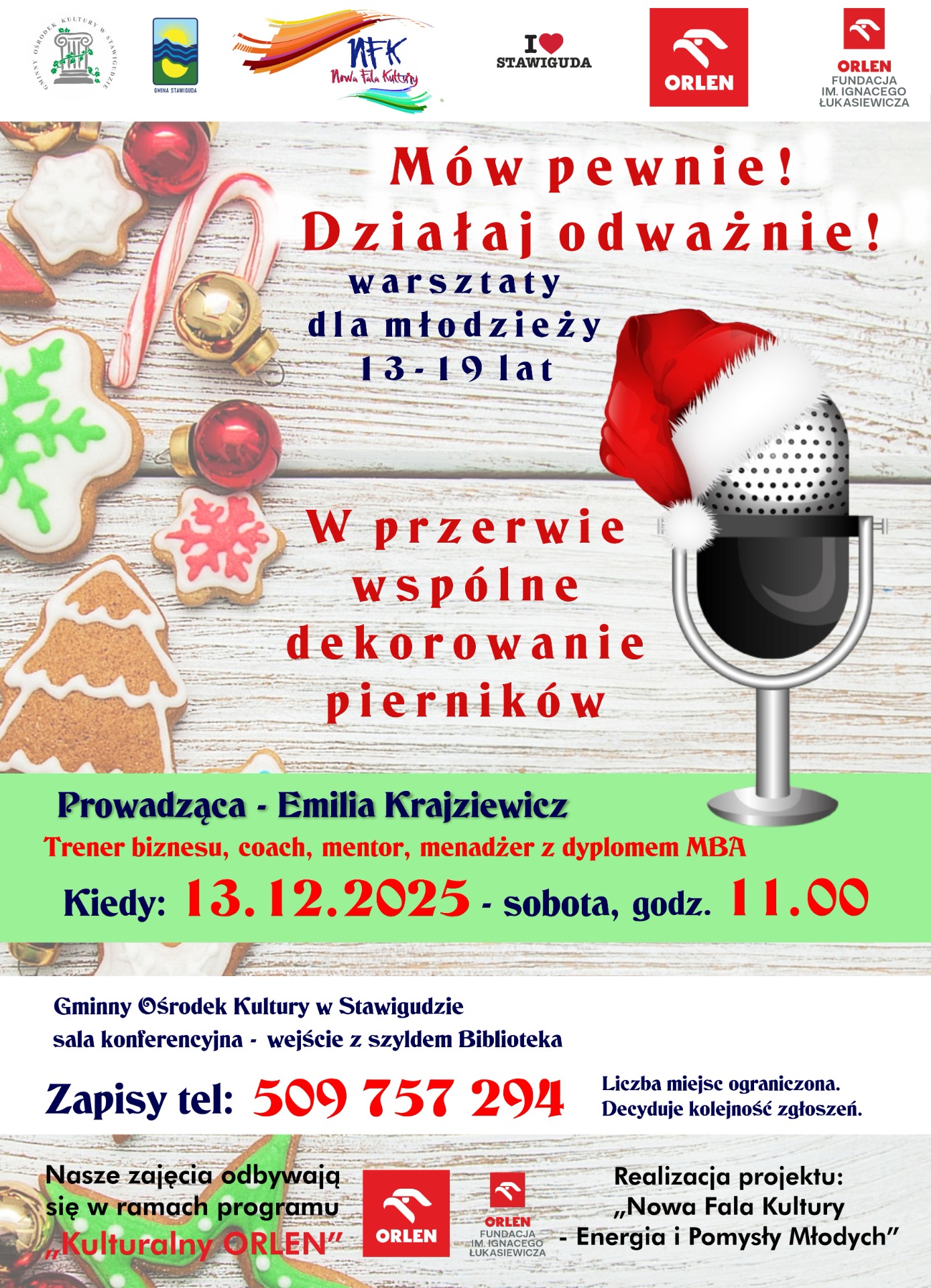 Zapisy na warsztaty pt. "Mów pewnie! Działaj odważnie! Warsztaty dla młodzieży 13-19 lat