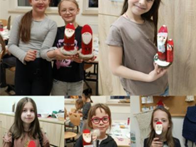 Mikołaje, czyli pomysły na świąteczne dekoracje - relacja z zajęć rękodzielniczych.