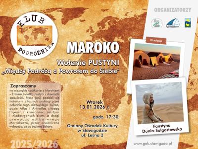 KLUB PODRÓŻNIKA/ XI edycja/ 4 spotkanie/ MAROKO/ 13.01.2026