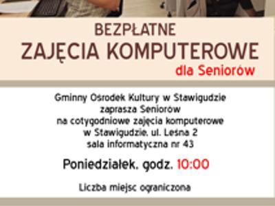 Plakat na zajęcia komputerowe w GOKu