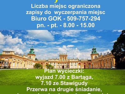 Plakat dotyczący zapisów na wycieczkę do Grudziądza