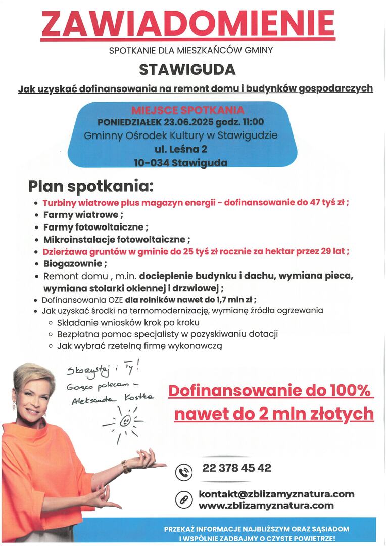 Spotkanie dla mieszkańców gminy ws. projektu "Moje Dotacje i Środowisko"