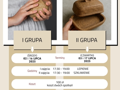 WARSZTATY CERAMICZNE w Gminnym Ośrodku Kultury w Stawigudzie/ lipiec 2025