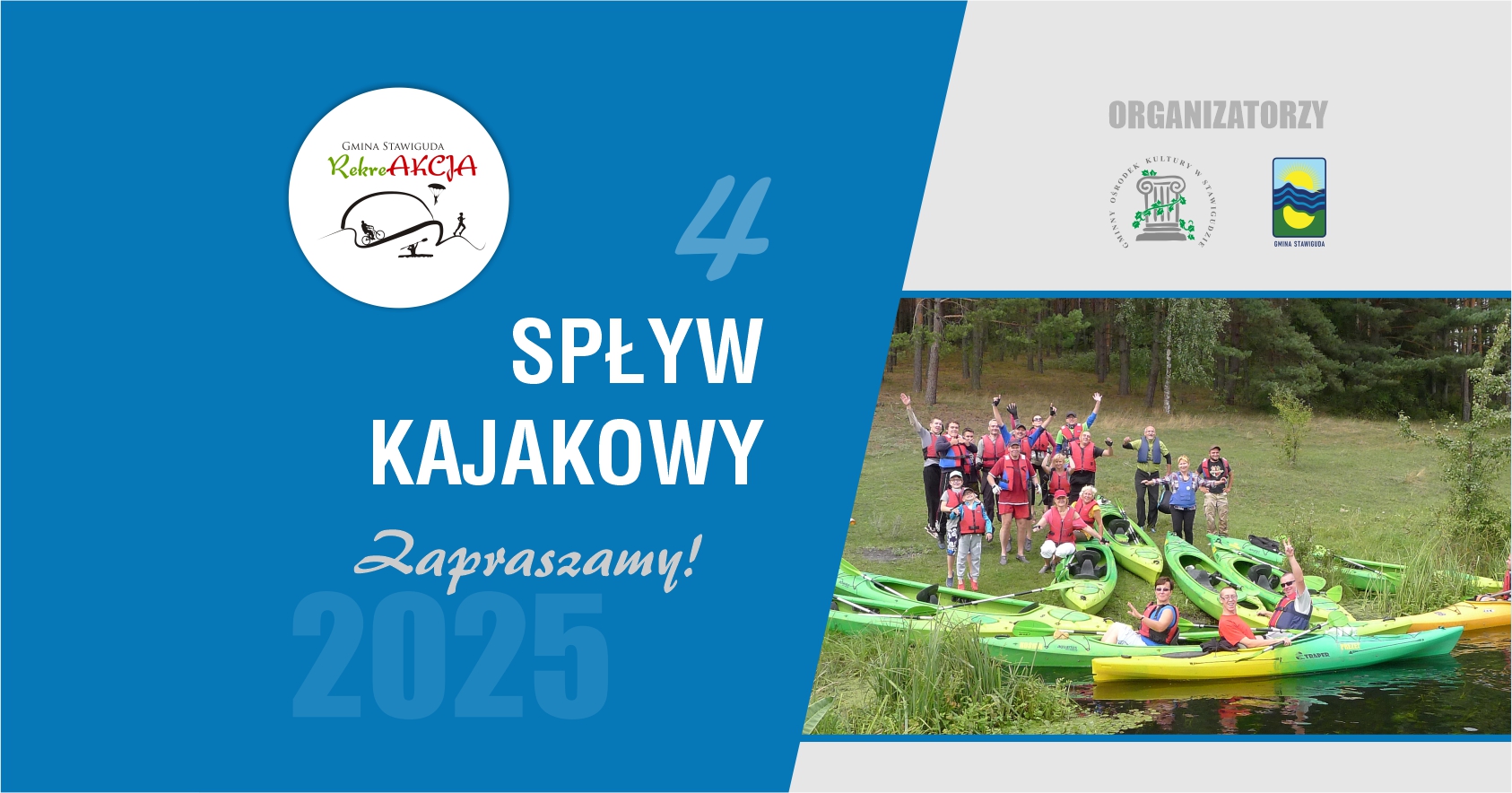 Spływ kajakowy realizowany w ramach RekreAKCJI rzeką Łyną/ 07.09.2025