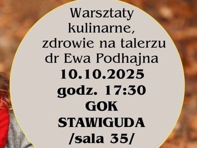 baner na warsztaty kulinarne w GOKu w Stawigudzie