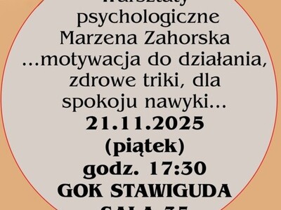 baner warsztaty psychologiczne w Stawigudzie