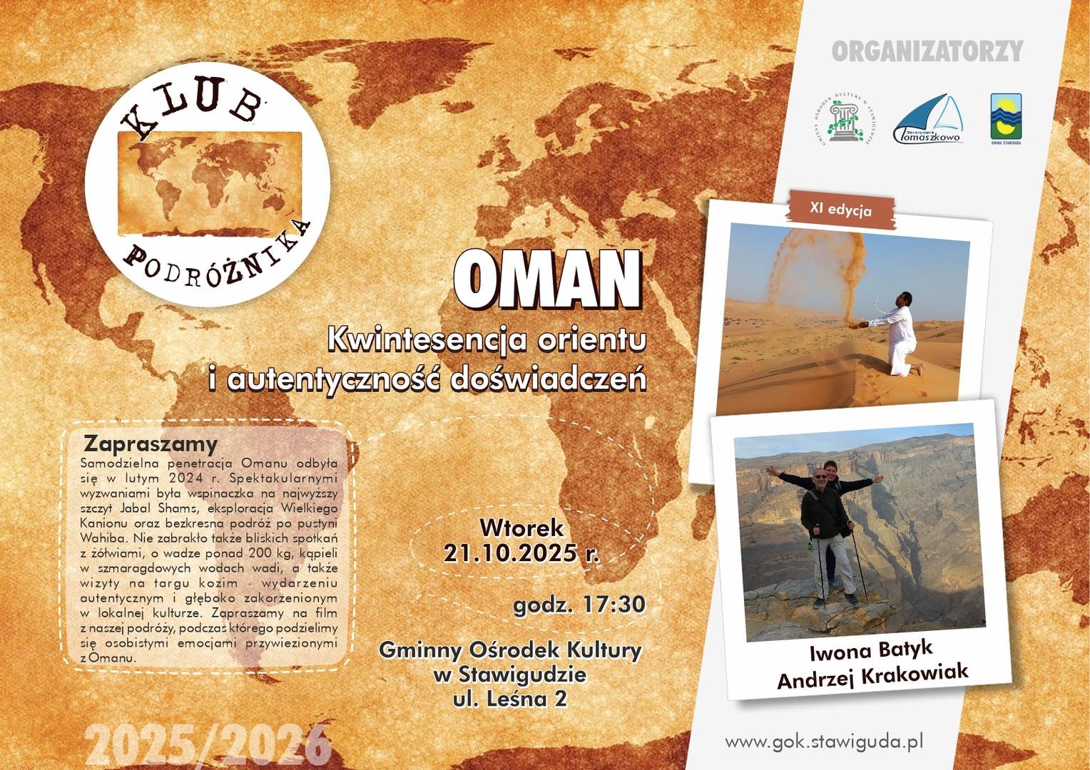 KLUB PODRÓŻNIKA/ XI edycja/ 1 spotkanie/ OMAN/ 21.10.2025