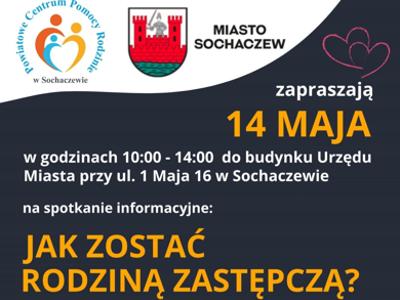 Plakat - zaproszenie na spotkanie informacyjne do Urzędu Miasta