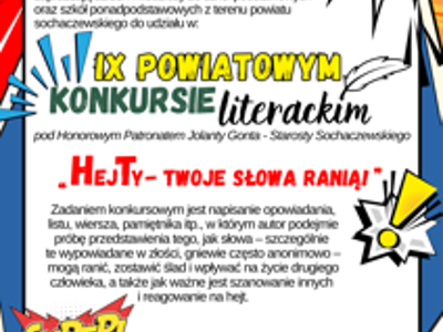 plakat informujący o konkursie literackim