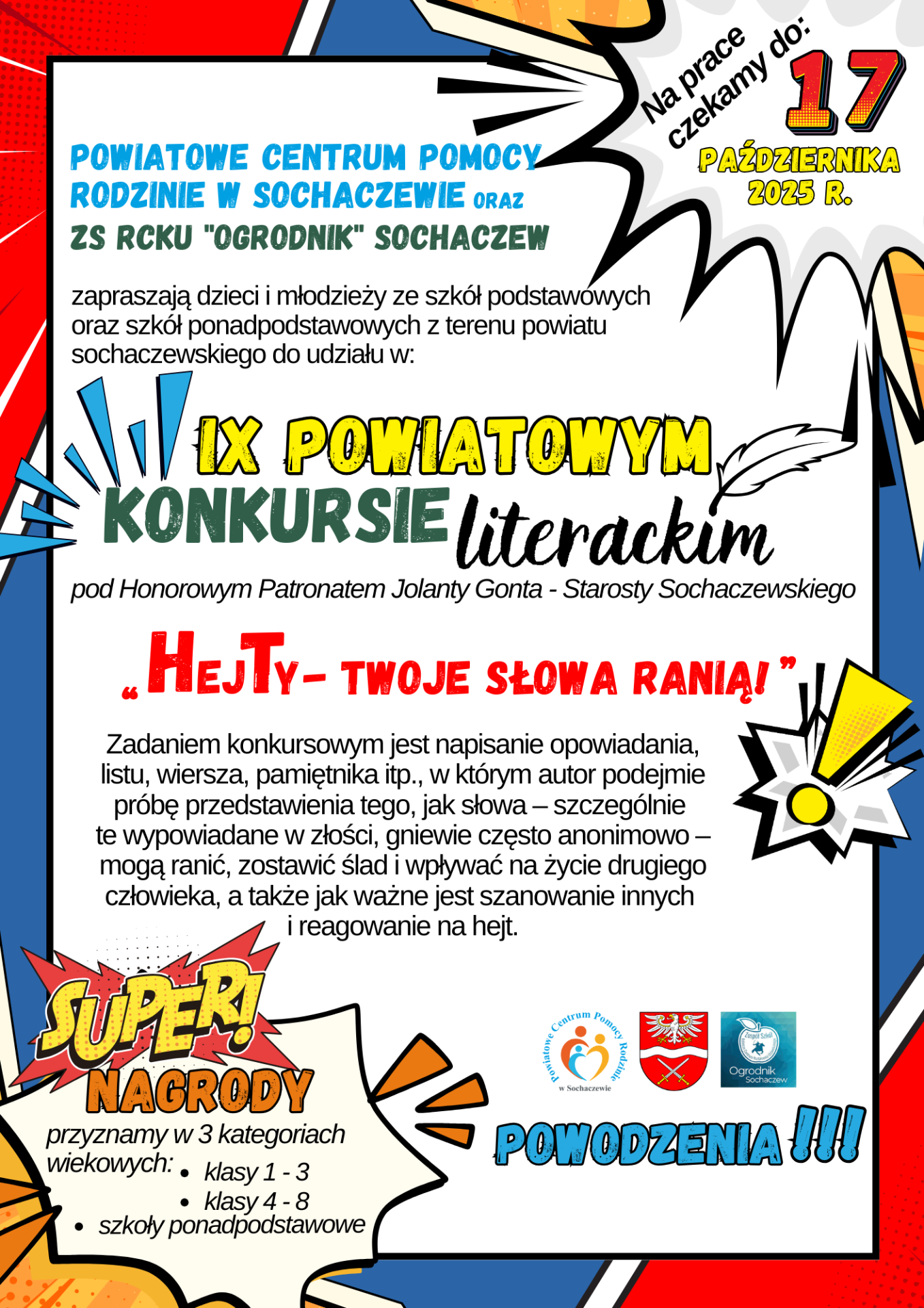plakat informujący o konkursie literackim