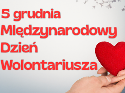grafika z tyułem 5 grudnia międzynarodowy dzień wolontariusza