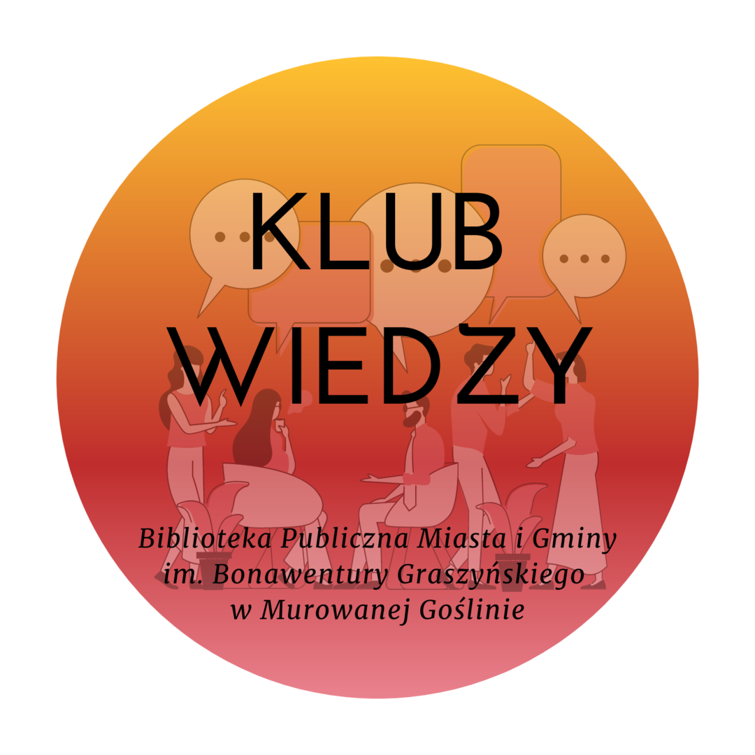 Logo Klubu wiedzy. Okągły kształt, zielone cieniowane tło, napis na środku