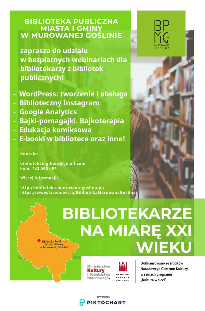 plakat informujący o projekcie dla bibliotekarzy